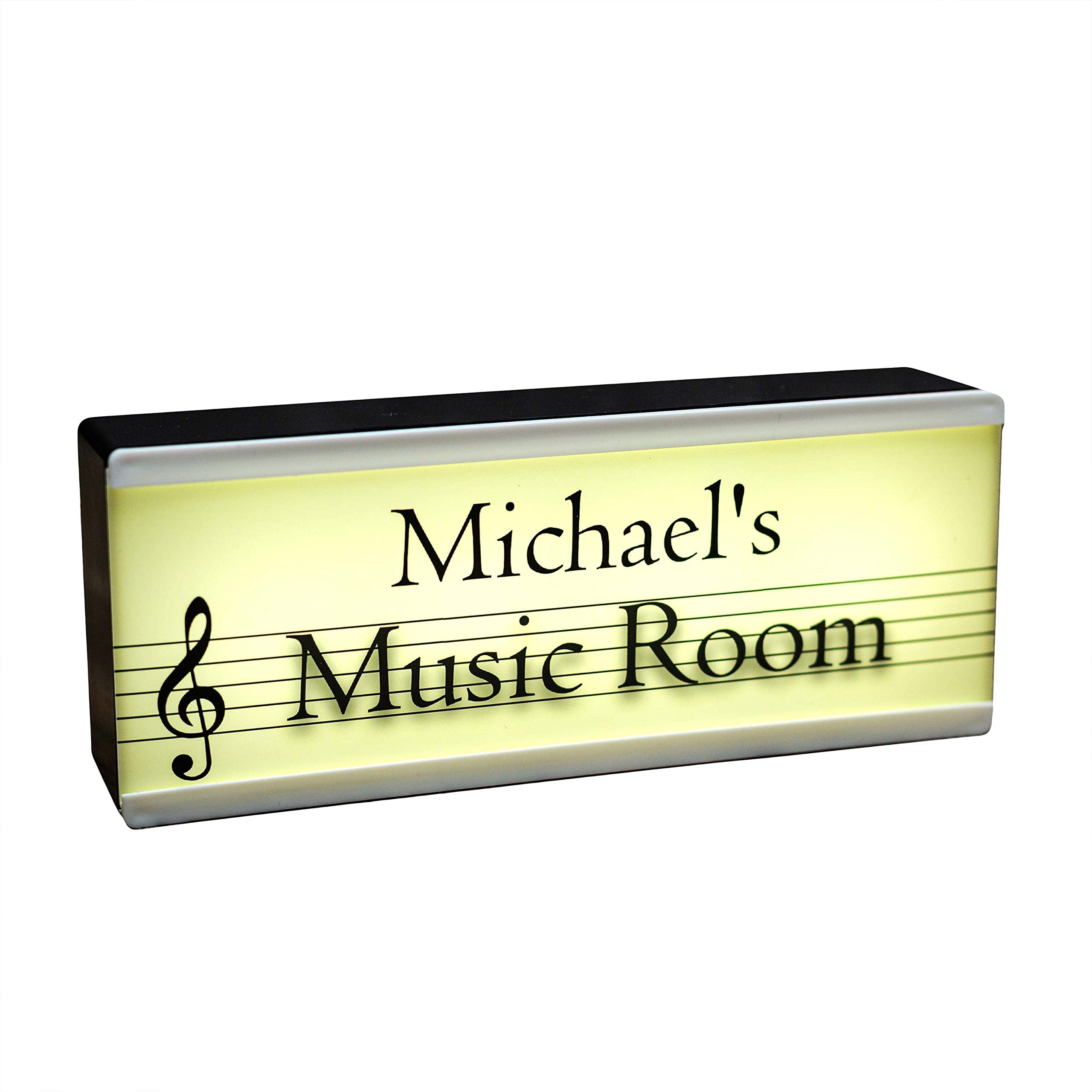 Personalised Room Light Music Room –Custom Music Lovers Gift – Light Box For Music Rooms – Desk Musician – Note Gift