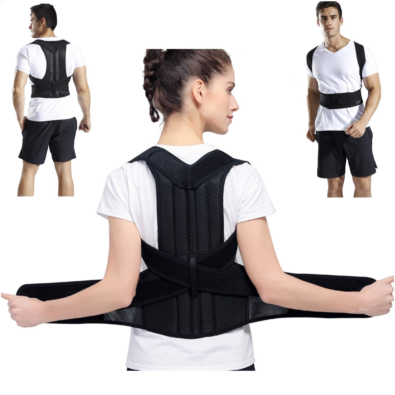 Back Brace Posture Corrector Adjustable Back Support Brace for Men Women Lumbar