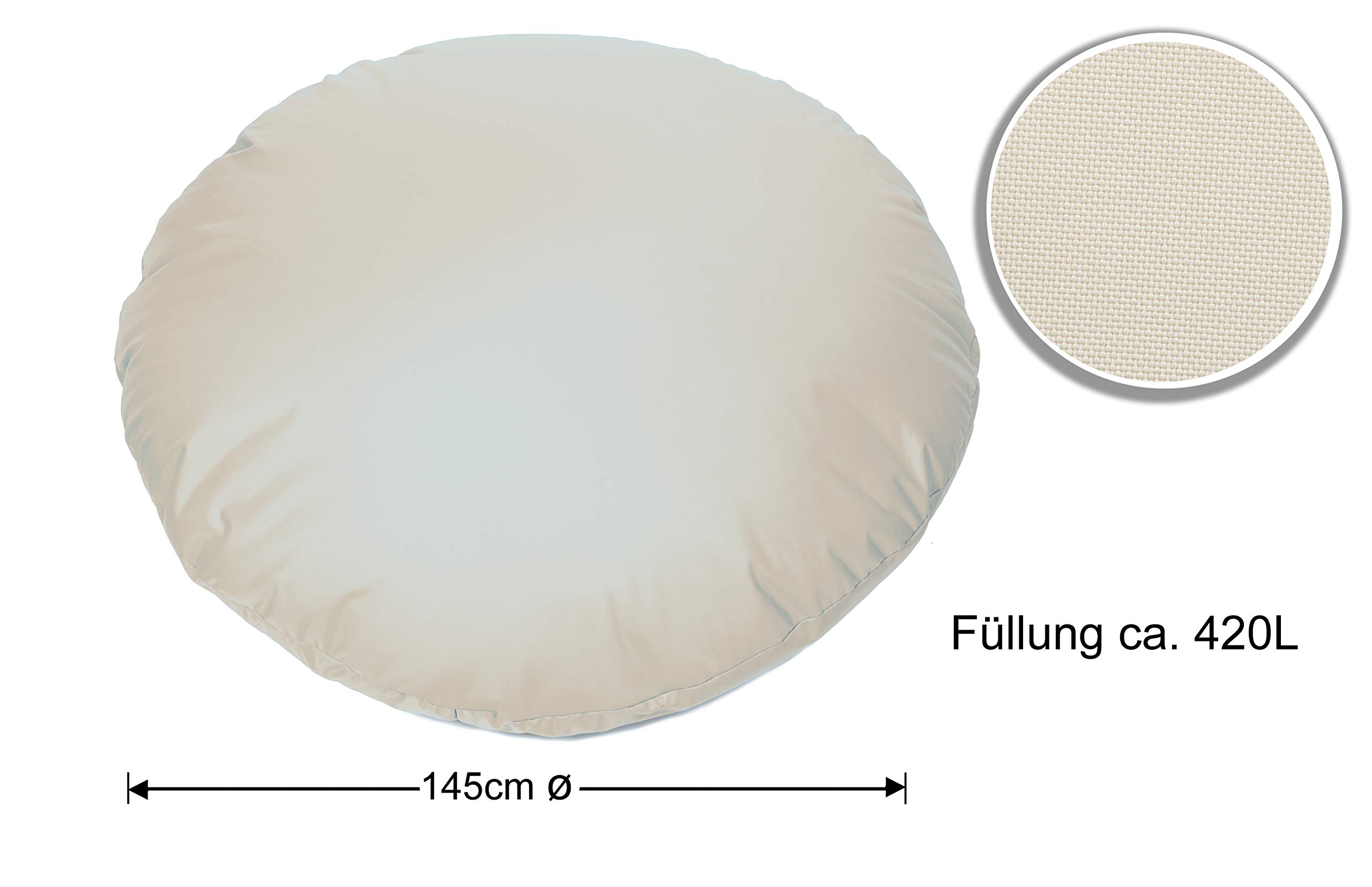 sunnypillow Worek do siedzenia XXXL z wypełnieniem styropianowym, średnica 145 cm, funkcja 2 w 1, do siedzenia i leżenia, do użytku na zewnątrz i wewnątrz pomieszczeń, dla dzieci i dorosłych, wiele kolorów i rozmiarów do wyboru