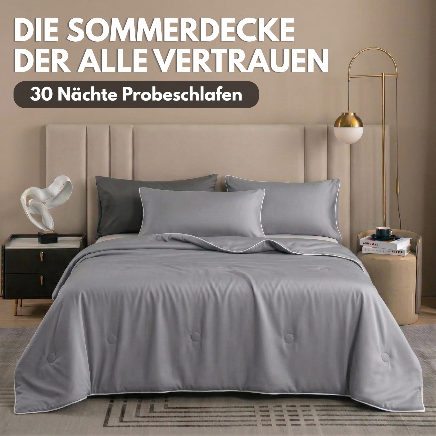 Anfaru Bettdecke Sommer, Kühlende Schlafdecke, Atmungsaktive Cooling Comforter, Leichte Sommerdecke Für Bett Und Sofa (150x200cm)