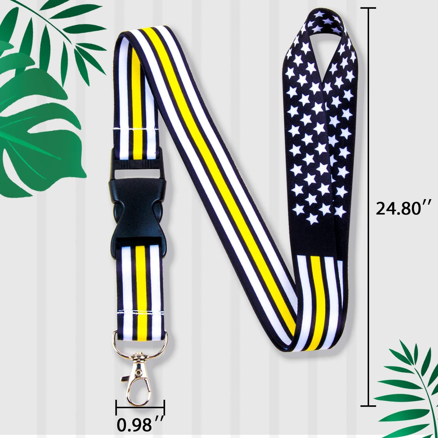 Thin Yellow Line,911 Dispatcher Lanyard,American Flag Thin Gold Line