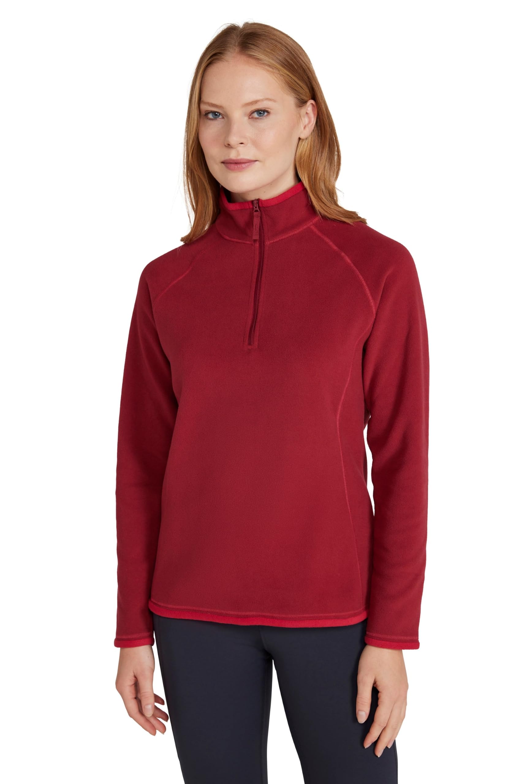 Mountain Warehouse Women's Dark Red Montana Half-Zip Fleece Jumper 16