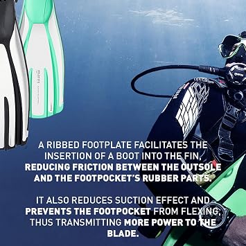 Mares Unisex Adults Avanti Quattro + Diving Fins - Durable Efficient Versatile Open-Heel Scuba Fins with Four-Channel Design & Bungee Strap