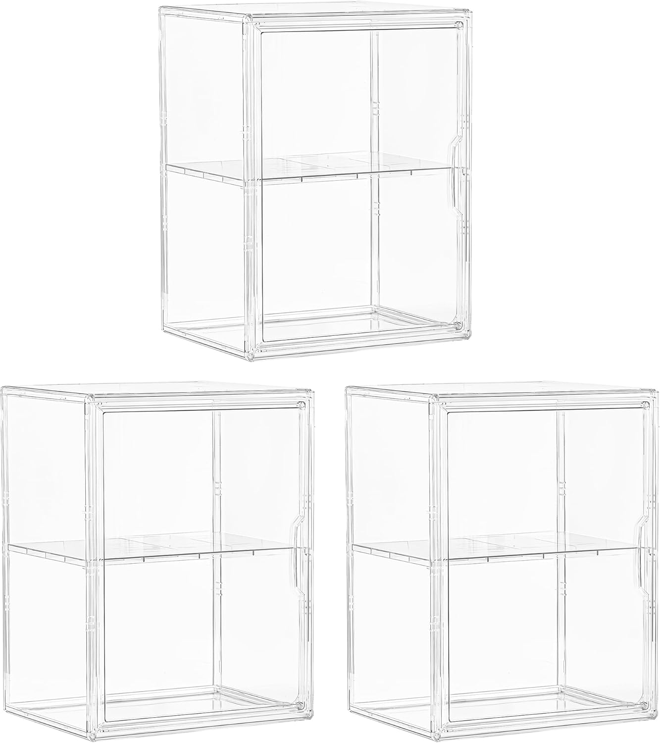 Acrylic Display Case with 3 adjustable layers (Large) – 3 pack