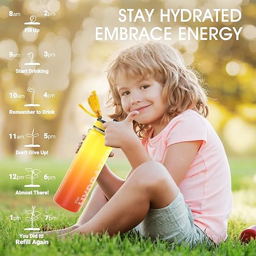 Miniatura 6 de Sahara Sailor - Botellas de agua deportivas motivacionales de 17 oz con marcador de tiempo, horas para beber, Tritan, sin BPA, boca ancha, a prueba