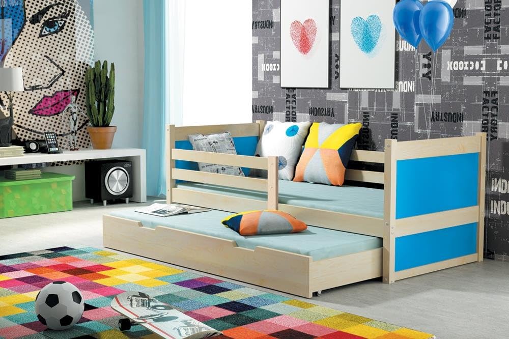 TRUNDLE BED RICO 2 185x80 pine colour with 2 foam