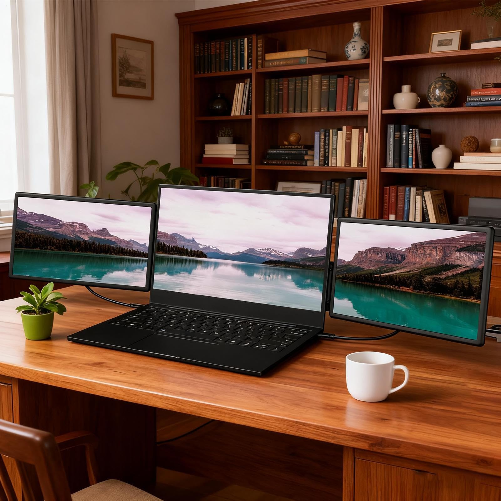 Generico Monitor Portatile per Laptop Ultra-Sottile Portatile con Porta USB | Accessorio Multischermo per Laptop per Computer Notebook Viaggio Scrivania Conferenza Campeggio Ufficio Domestico