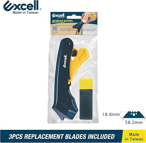 Vista 24 de Excell AC-9 Cuchillo utilitario retráctil resistente con bloqueo de seguridad, construcción de plástico duradero, ideal para uso en fábrica/almacén