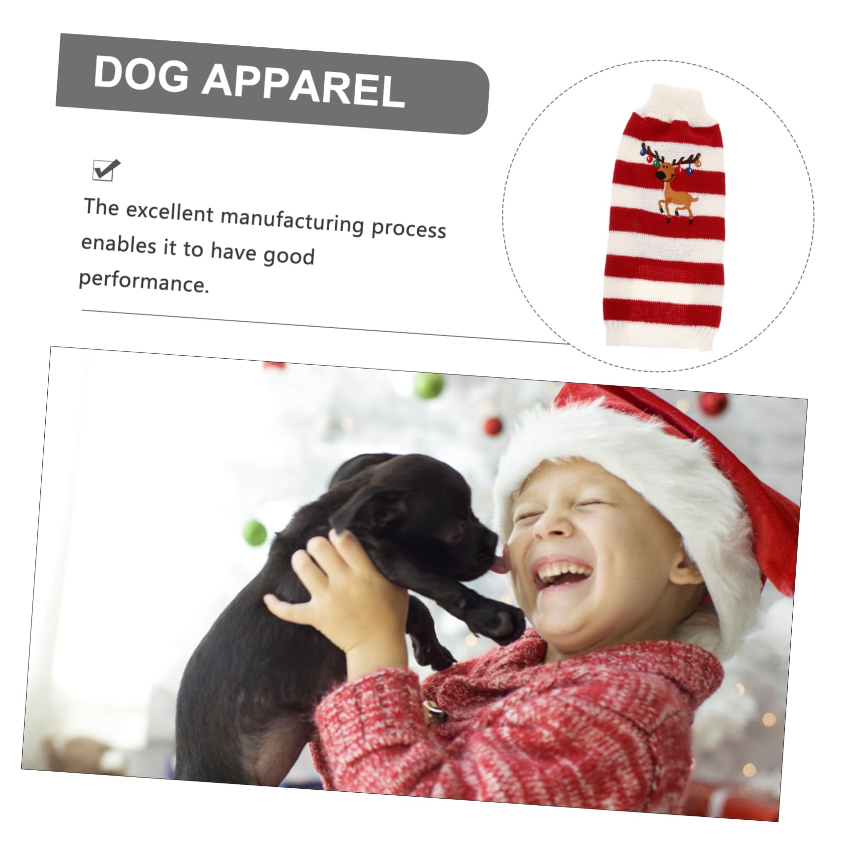 FRCOLOR Suéter de Punto para Perro Disfraz de Invierno Ropa Navideña para Mascotas Rojo para Cachorros