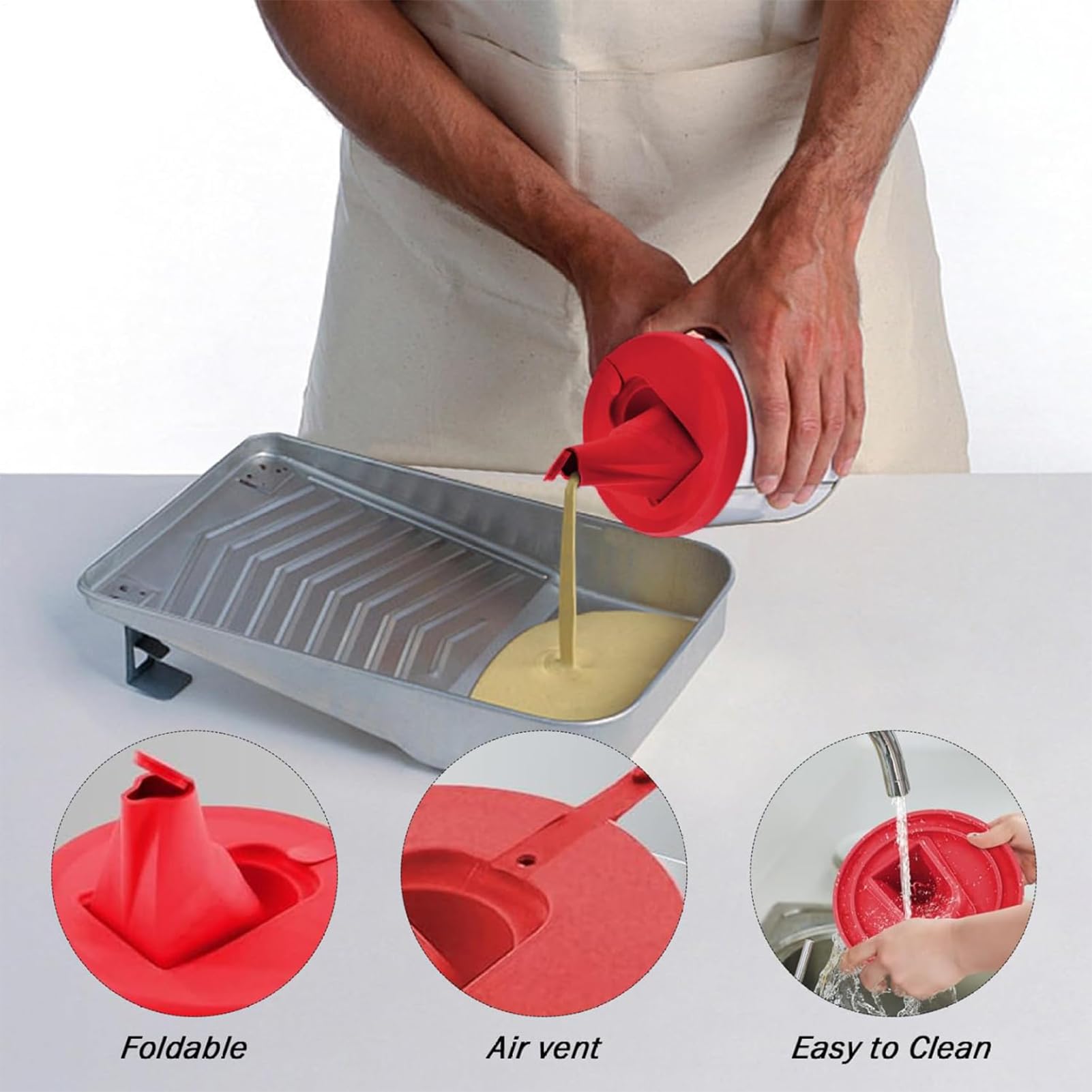 Coperchio versatore per barattolo di vernice – Beccuccio a prova di perdite, strumento a flusso controllato, accessorio antispruzzi, dispositivo di versamento facile con design pieghevole | Coperchio