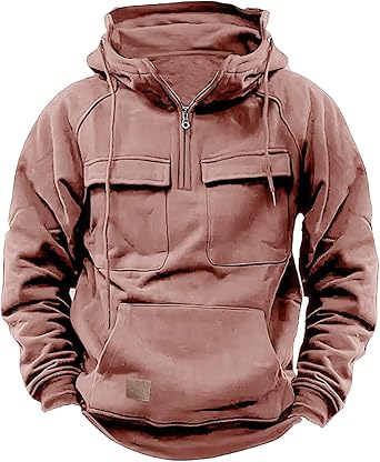 Oversized Hoodies for Men Loose Fit Long Sleeve Tactical Cargo Hooded Sweatshirts Outdoor Fashion Pullover Shirts