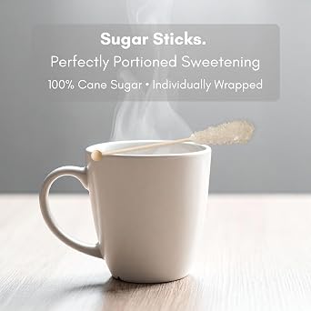 Civilized Coffee Rock Candy Sugar Sticks, 25 Count | Individually Wrapped, Clear Rock Candy, Pure Cane Sugar, Coffee Tea & Cocktails, Made in USA