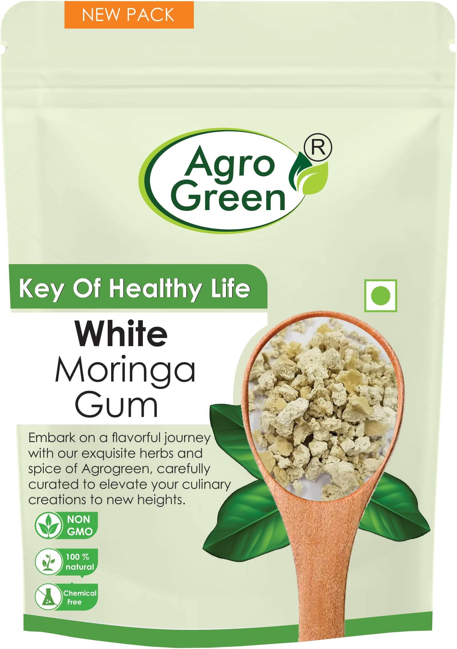 Agrogreen White Moringa Gum Pure & Natural, Sahajan Gond, Gond Sonjana| White Sahajan Gond| White Moringa Gum - (200 GM)