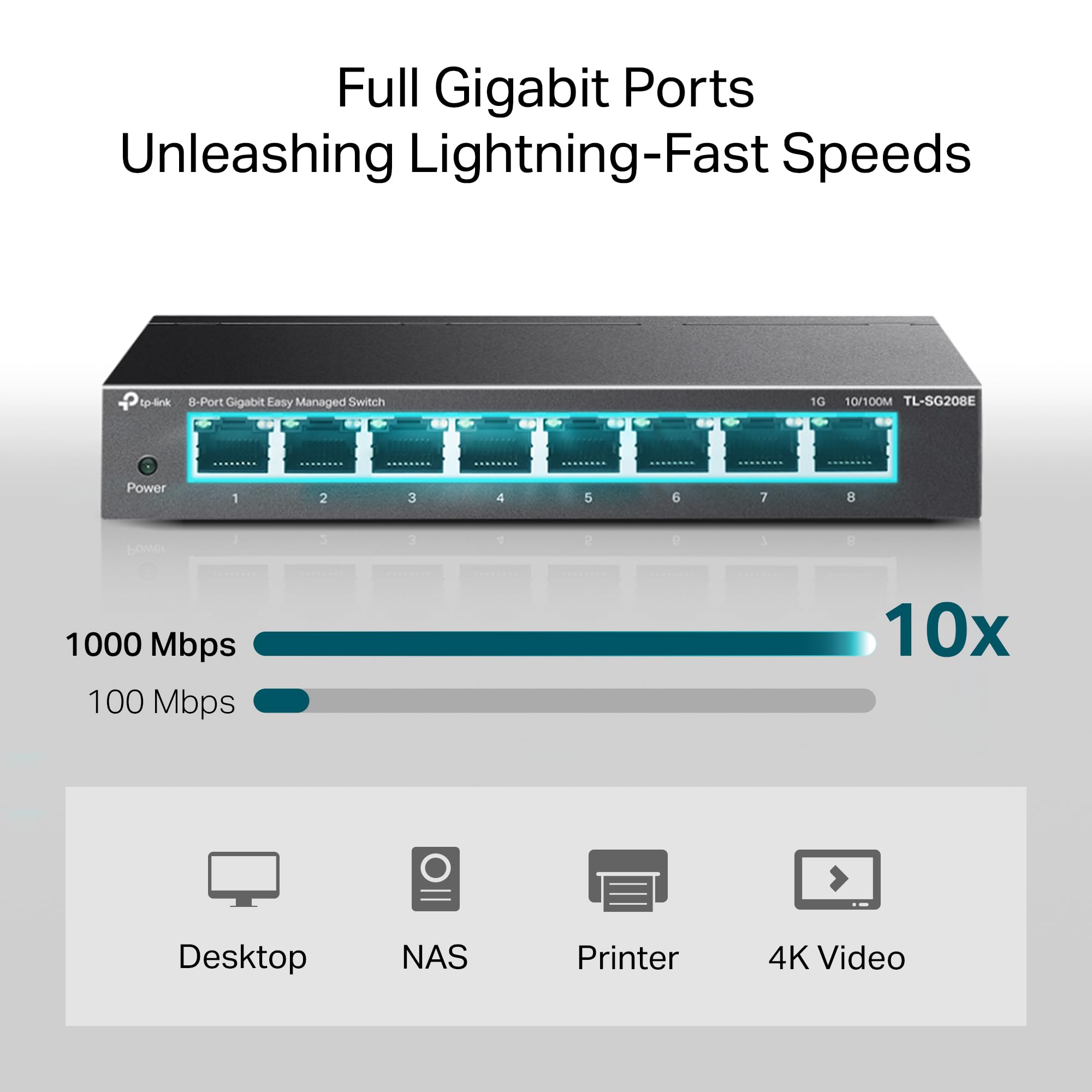 Switch a 8 porte Gigabit Easy Managed