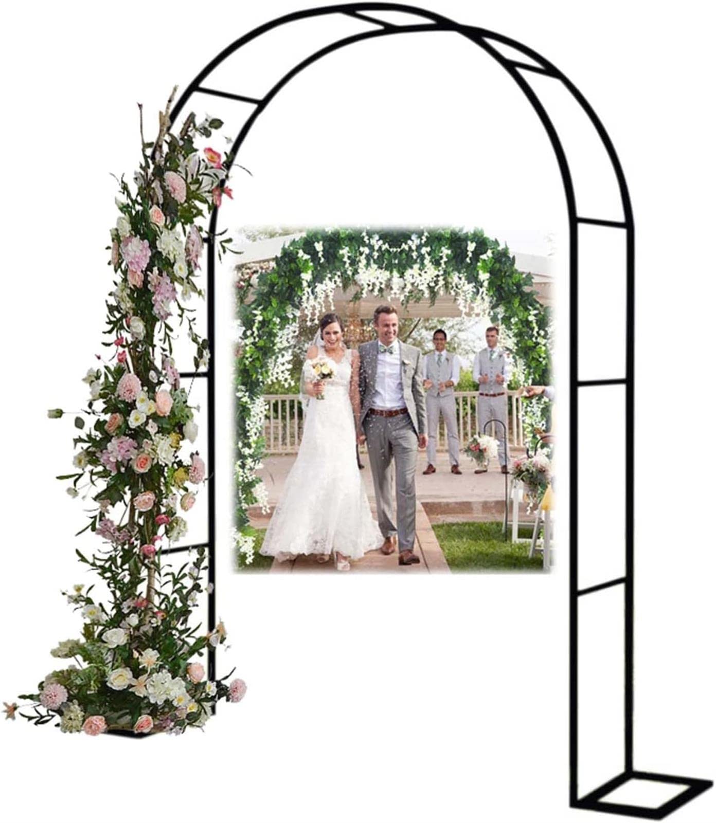 Arche de jardin en aluminium 140x230x40cm pour plantes grimpantes et vignes