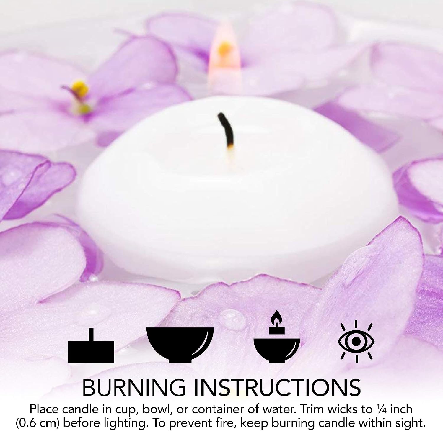 Stock Your Home 3 Inch Floating Candles (24 Pack) - 10 Hour Burning White Unscented Classic Floating Candles - Long Lasting Floating Candles for Weddings, Parties, Special Occasions, Home Decorations