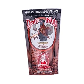 Dees Nuts Sweet Southern BBQ Flavored Peanuts 10 Oz Resealable Bag | Gourmet Peanuts | Crunchy BBQ Snacks | Protein Packed Low Carb, Low Sugar Healthy Snack
