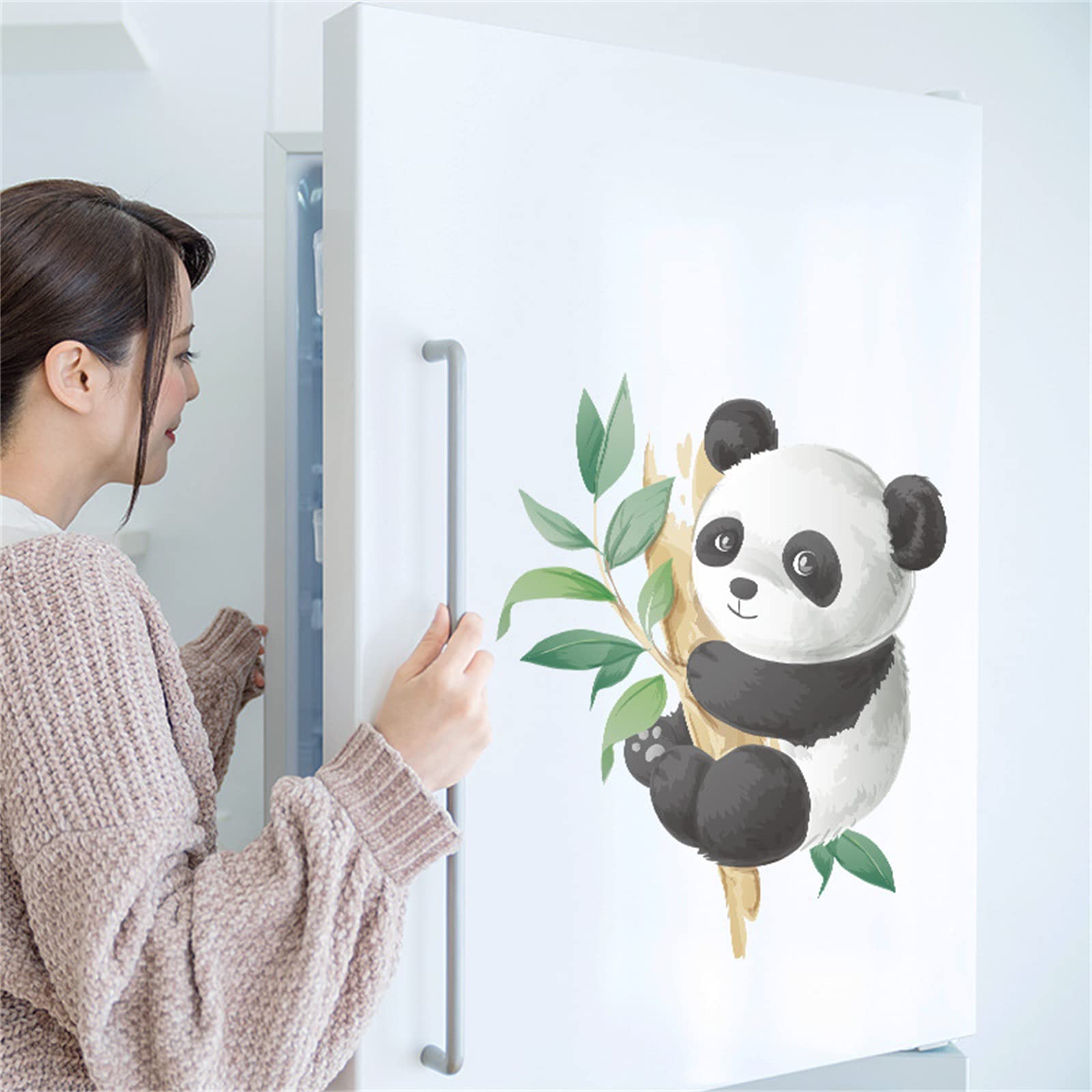 Amaonm Removable Panda Wall Decals - 4-Piece Kids Room Stickers, DIY Nursery Decor, Easy Peel & Stick, 30x45cm Each