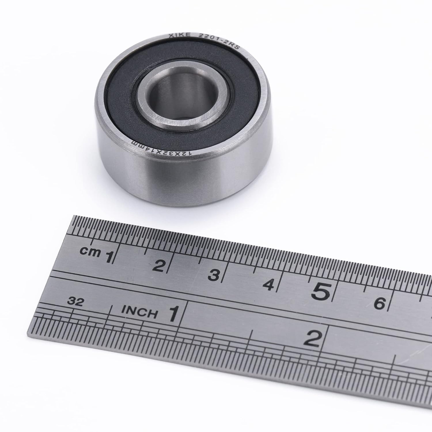 XIKE 1 Pcs 2201-2RS Sealed Self-Aligning Ball Bearings 12x32x14mm, Lubricated and Chrome Steel Fits DIY/Fans/Industrial/Agriculture/Pulp/Paper/Beverage/Textile/Material Handling Machinery.