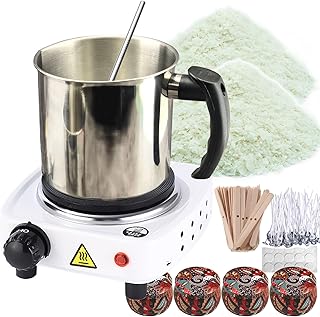 Candle Making Kit for Adults, 44 Oz Wax Melt Warmer, Stainless Steels Candle Wax Melting Pot, Family DIY Candle Making Kit & 110v/500w 5-Speed Temperature Adjustment, Fast Heating (1)