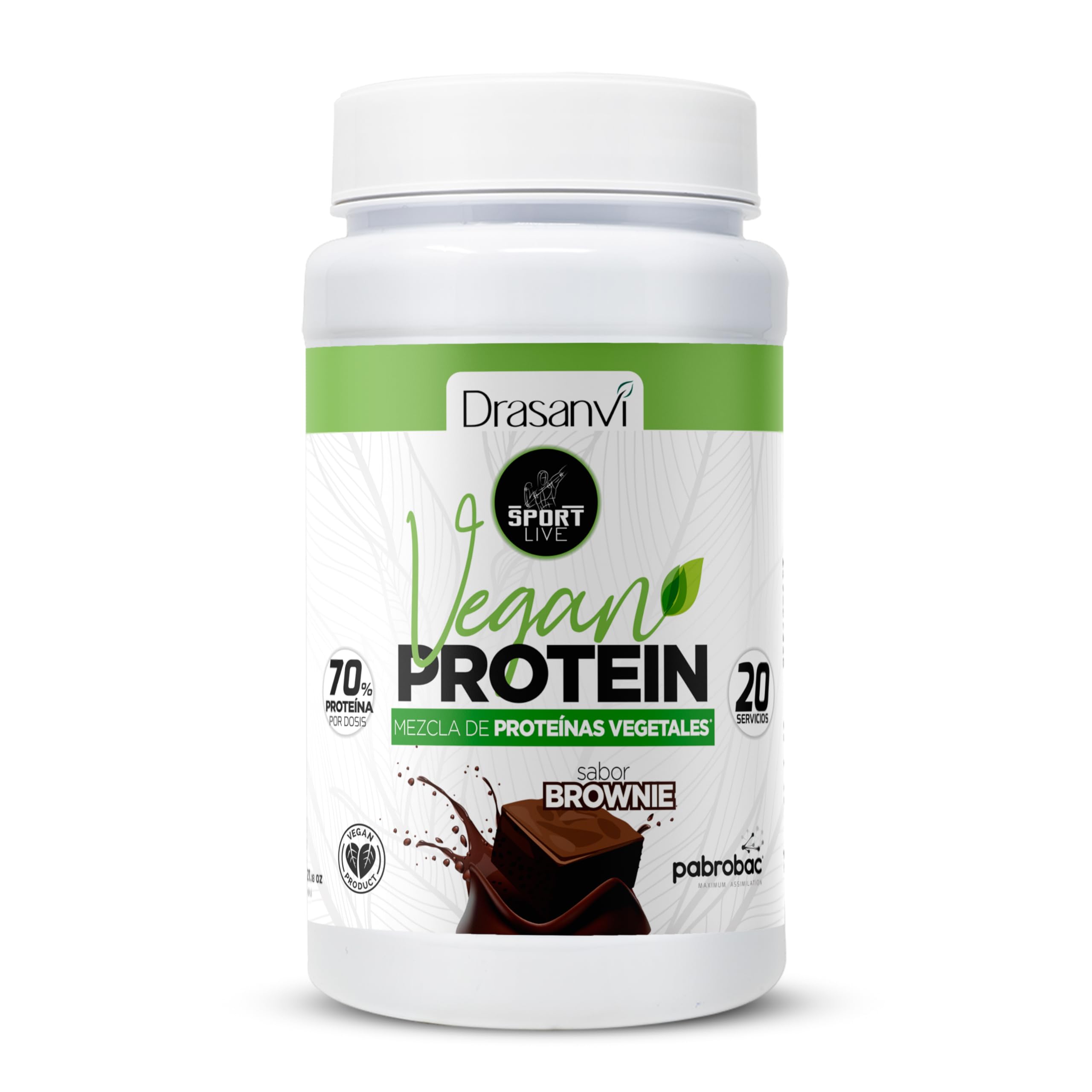 PROTEINE VEGAN SAVEUR BROWNIE 600G SPORT LIVE DRASANVI