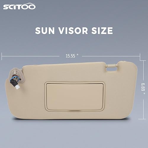 Miniatura 2 de SCITOO Left Driver Side Sun Visor Assembly fit for 2005-2013 for Chevrolet Cruze Black Car Sun Visor 8231006-LH with Sunroof