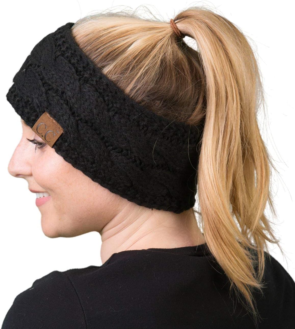 Funky Junque Winter Headbands for Women – Warm Head Wraps, Earmuff Style Ear Warmers, Cozy Headwrap for Running, Womens Outdoors Gear & Accessories - Black - Image 7