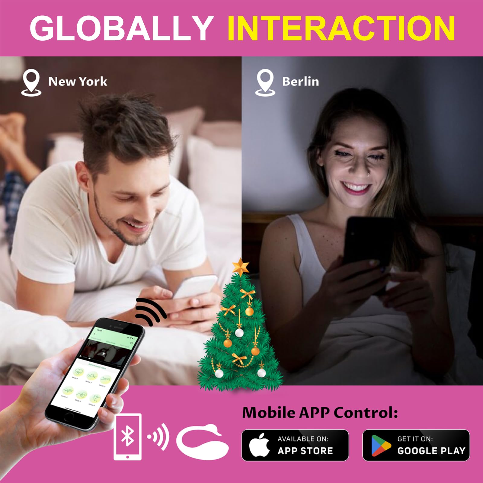 APP Control Wearable Vibrator for Women, Long Distance G spot Vibrator Bluetooth Couples Sex Toys, Clitoral Anal Stimulation Mini Vibrators with 9 Powerful Vibration Modes Female Sex Toy ()