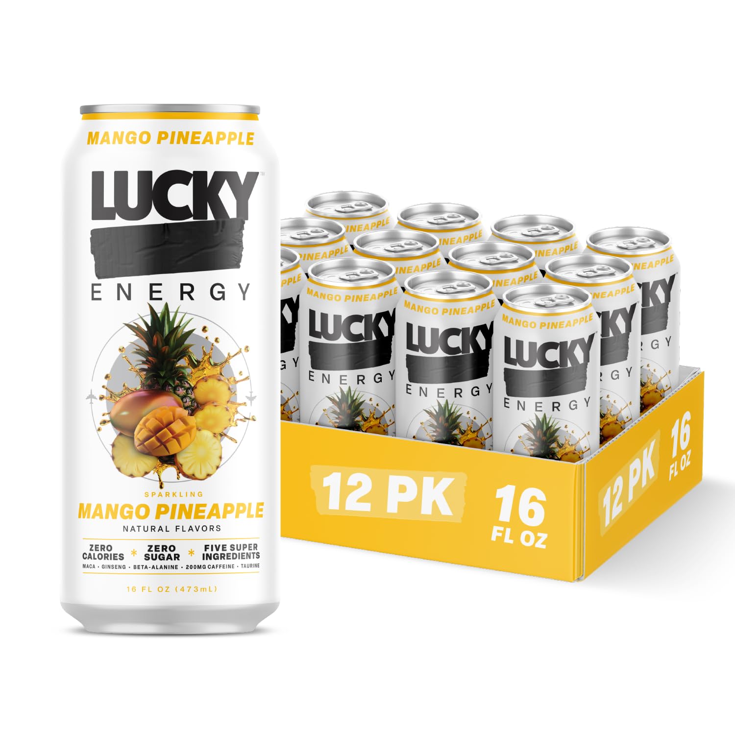 Amazon.com : Lucky Energy Sugar Free Energy Drinks, Mango