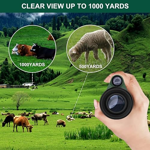 Miniatura 7 de Telescopio monocular de 40 x 60 pulgadas de alta potencia con baja luz de visión – para adultos con soporte para teléfono inteligente, para observar