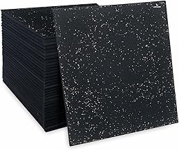 Leeway EPDM Rubber Gym Flooring Tiles | Set of 8 Pieces | 10 MM Thickness | 20"x20" | Soundproof, Anti-Slip, Shock-Absorbing Heavy-Duty Mats for Gym, Home & Commercial Use (Black with White Flecks)