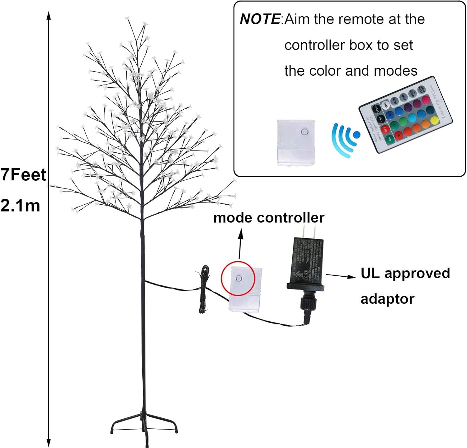 Exclusive Discount 50% Price 7 Feet 224 LED Color Changing Cherry Blossom Tree Light, Lighted LED Tree with Remote, Artificial Trees with Lights for Home Decor Corner Indoor Outdoor Party Wedding Christmas Crazy Clearance 7 Feet 224 LED Color Changing Cherry Blossom Tree Light, Lighted LED Tree with Remote, Artificial Trees with Lights for Home Decor Corner Indoor Outdoor Party Wedding Christmas