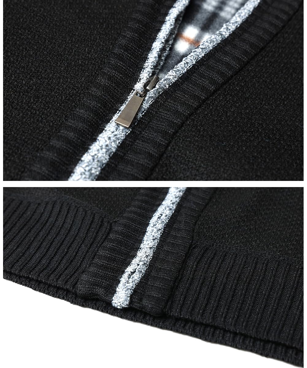Cárdigan de Punto para Hombre Otoño Invierno Cálido Chaleco de Algodón Casual suéter Grueso con Cremallera
