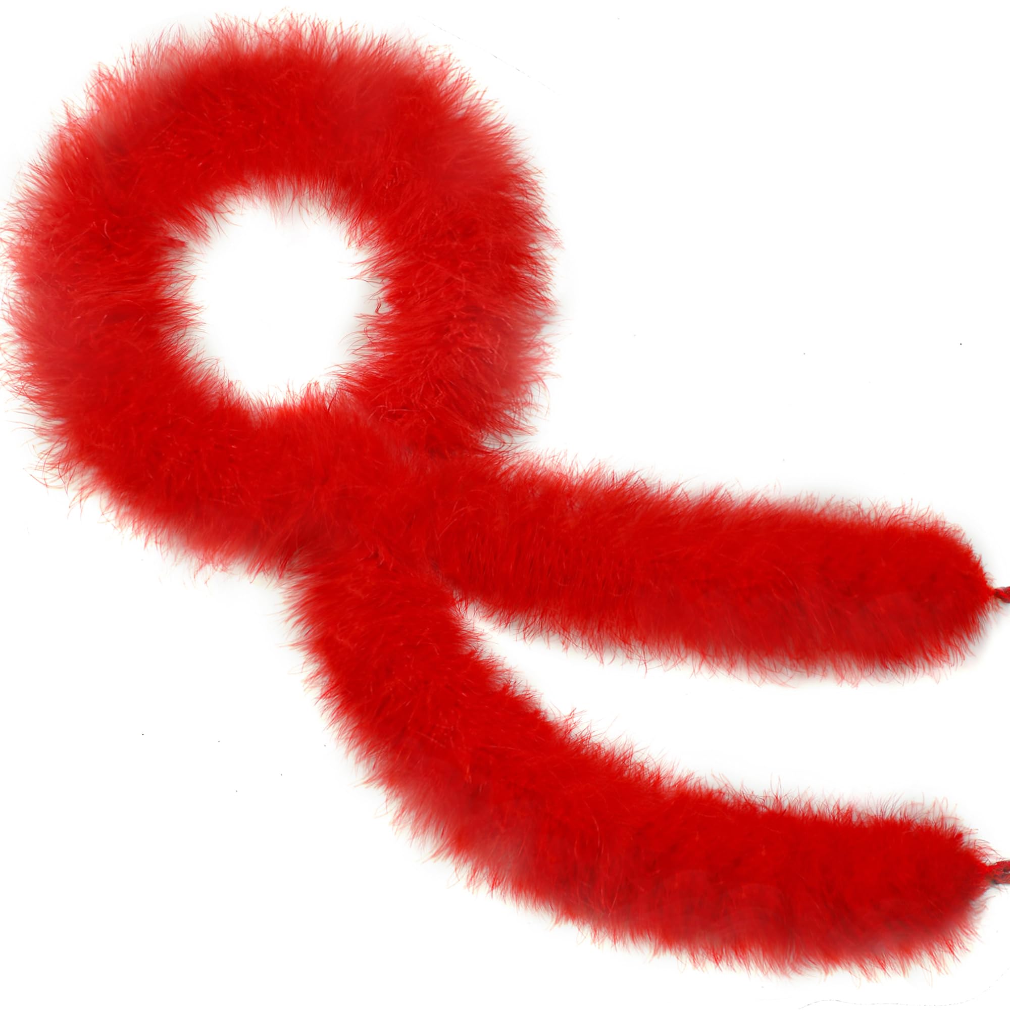 SOGUGOM Red Marabou Feather Boa - 42g 2 Yards Boas Feather for DIY Craft, Clothes, Adults and Halloween Party Decoration(Red)