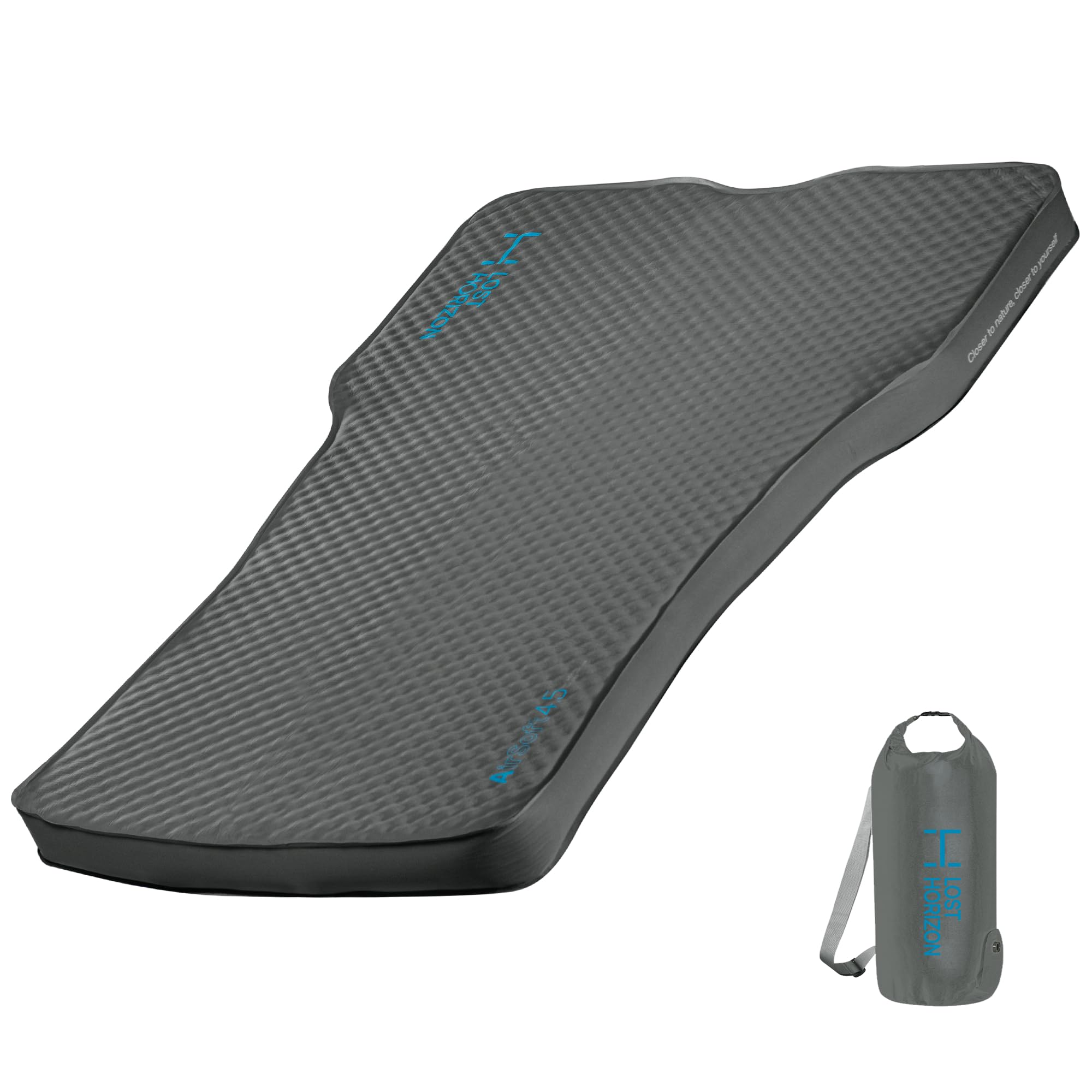 Lost Horizon Tesla Camping Air Mattress with Foam, Self Inflating Sleeping Pad, 11cm Thick, Model 3, with Pump Sack