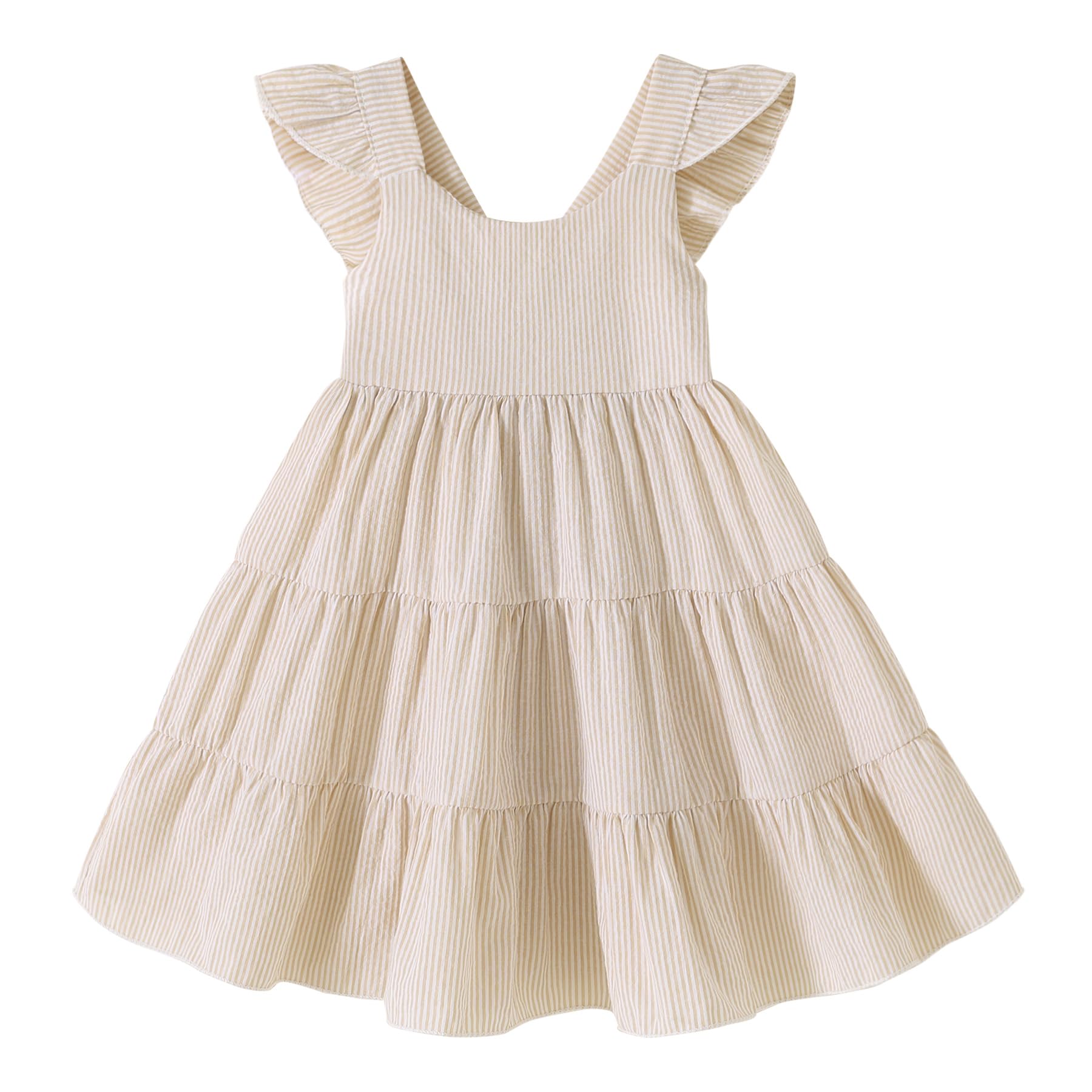 YOUNGER TREE Ruffle Sleeve Halter Dress