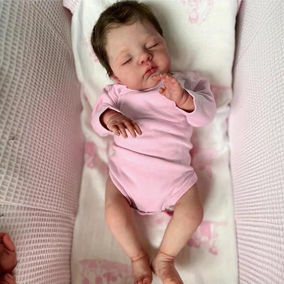 Anano Squishy 45cm Realistic Reborn Baby Dolls Vinyl Baby Reborn Toddler Dolls Real Life Vinyl Babies With Vivid Veins And Rosy Cheeks For Kids Creative Role-play & Gift