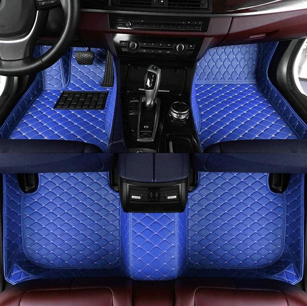 Custom Car Mat Fit for 98.99% Car Models Waterproof Full Coverage All Weather Protection Leather Car Floor Mats (Blue)