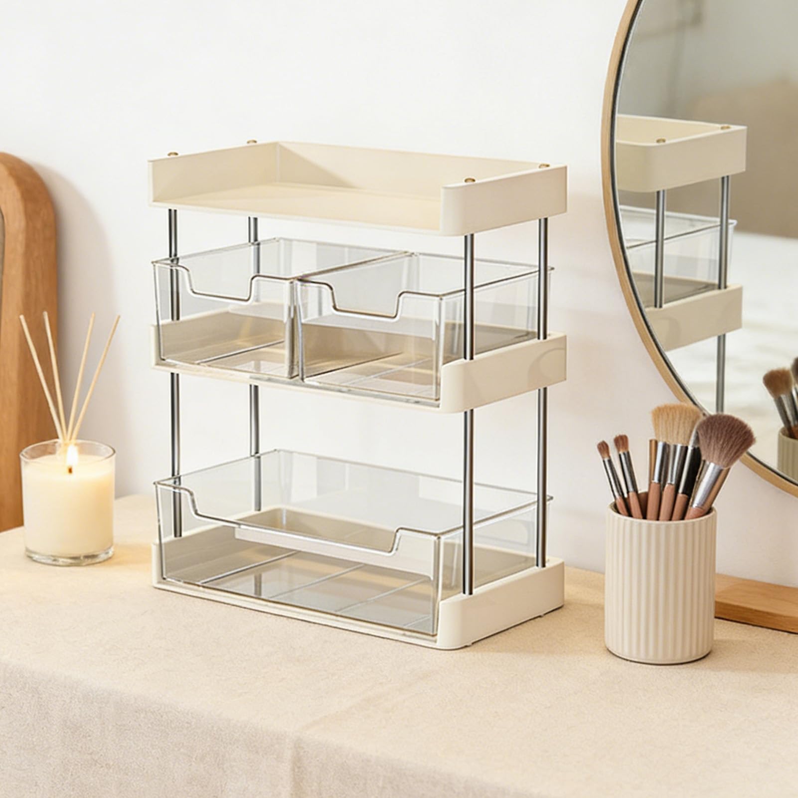 Make-up-Organizer mit Viel Stauraum (Weiß)