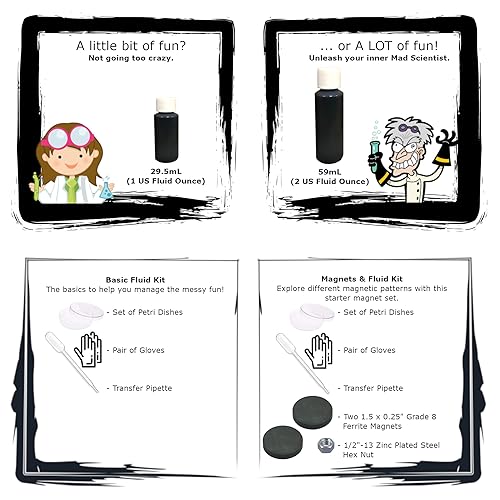Miniatura 5 de CMS MAGNETICS - Kit de experimentos científicos de ferrofluidos 2 onzas para la educación en magnetismo - Incluye botella de 2 onzas líquidas 20fl
