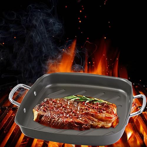 Miniatura 6 de Sartén rectangular de acero inoxidable de 11 x 15 pulgadas con asas para parrilla al aire libre, bandejas de barbacoa para asar a la parrilla,