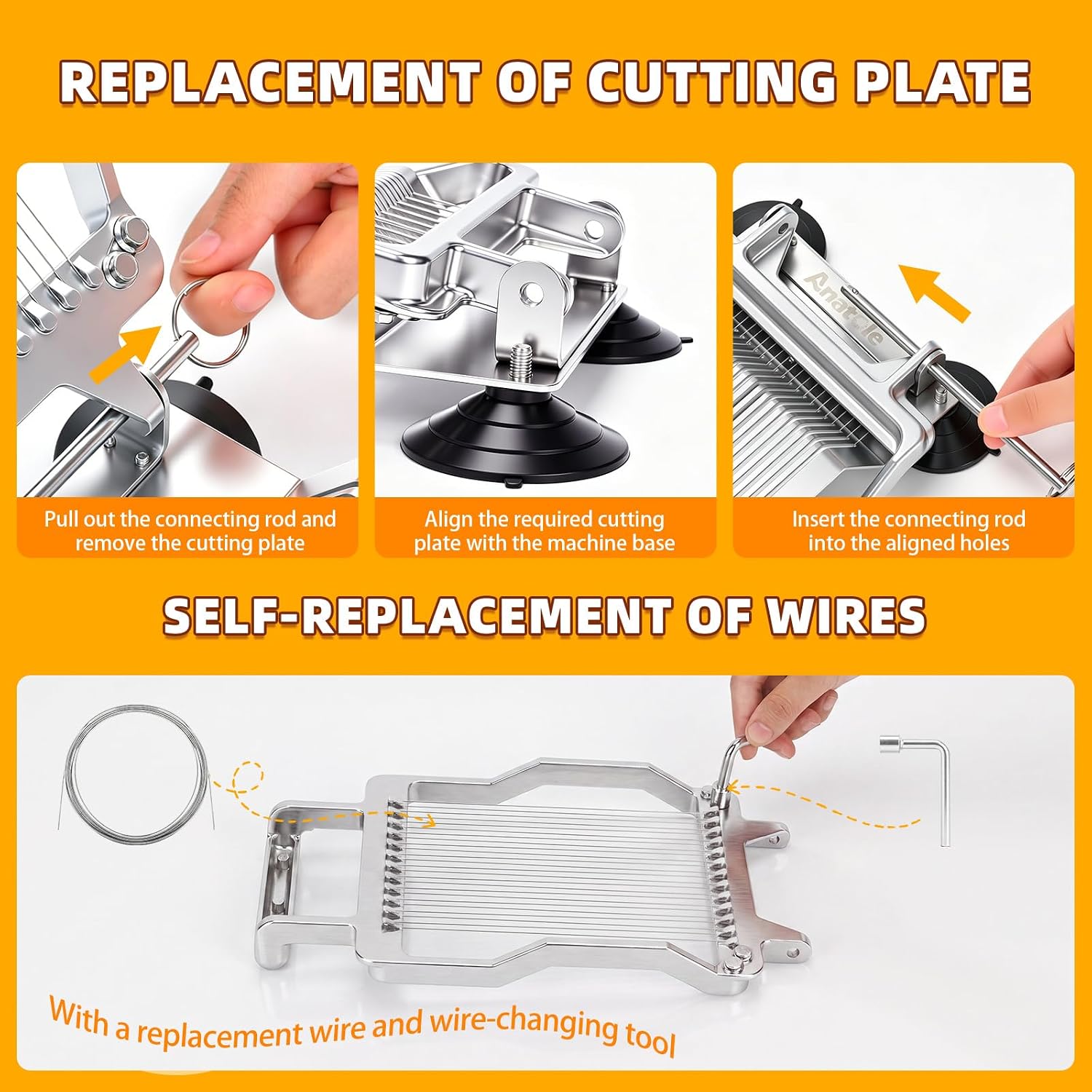 Anatole Commercial Cheese Slicer Butter Cutter for Block Cheese 7mm & 14mm