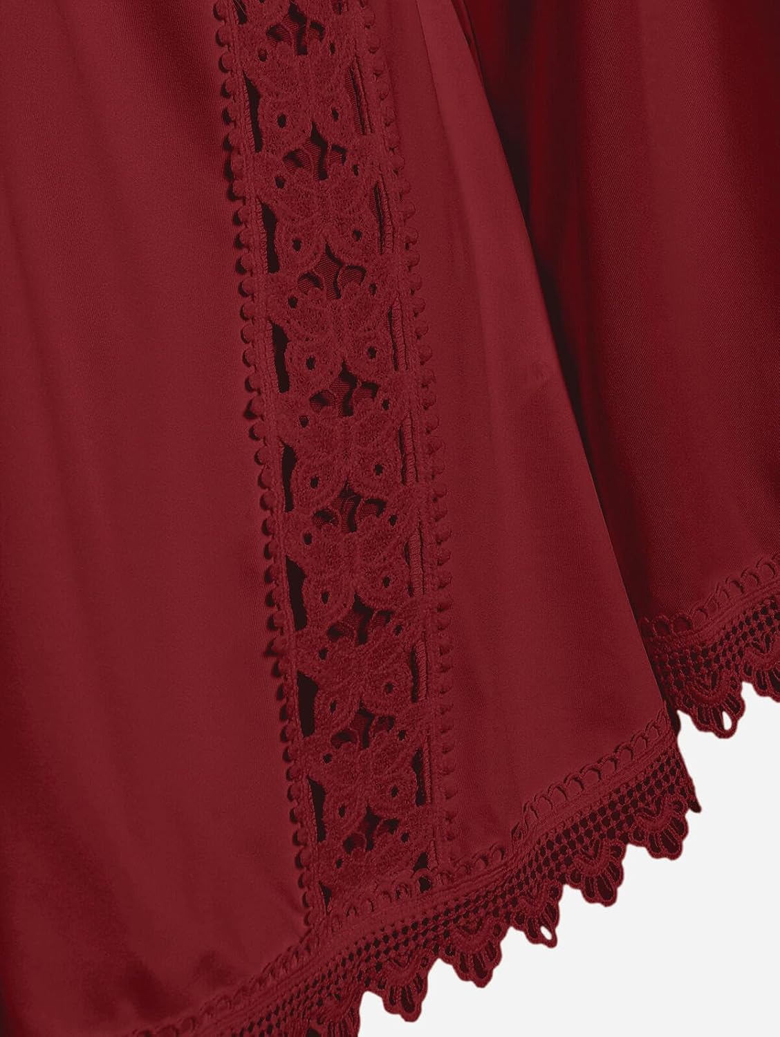 ROSE GAL Women Plus Size Lace Trim Hollow Out Cinched Flare Sleeves T-Shirt Bell Sleeves Renaissance Top - Image 4