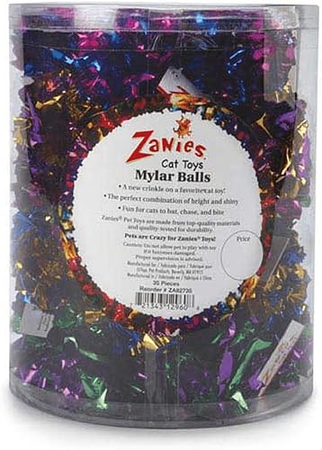 Miniatura 1 de Zanies Mylar Balls - Juguetes para gatos, recipientes de 35 piezas