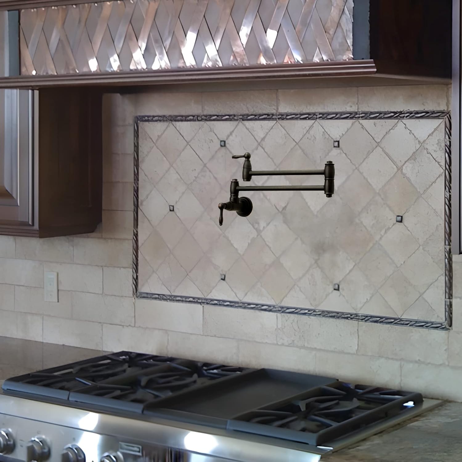Akicon Pot Filler Kitchen Faucet Wall-Mounted (Oil Rubbed Bronze)