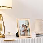 eletecpro 4x6 Enamel Picture Frame with Real Glass Cover, 1 Pack Pink Photo Frame with Gold Metal Edge, Horizontal and Vertical Display Pictures 4x6 for Tabletop, Bookshelf, Wall Decor