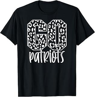 Patriots Team Mascot School Spirit Game Night Leopard Print T-Shirt
