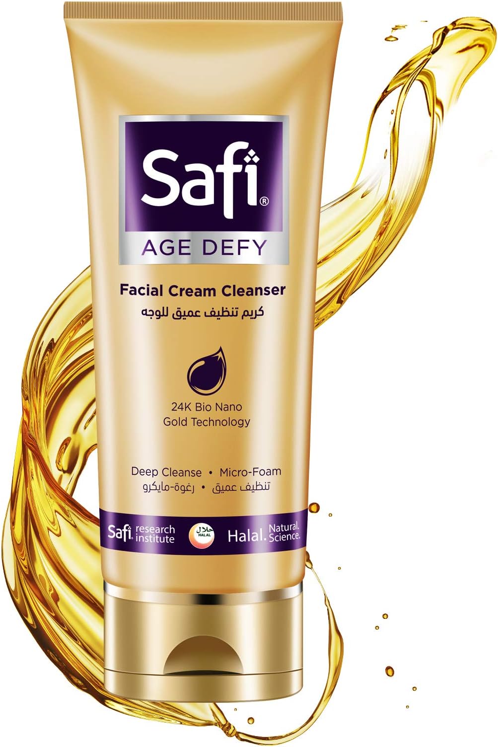 SAFI Age Defy - Facial Cream Cleanser,100g, 24K Bio Nano Gold, Deep Cleansing,Anti Ageing,Halal Skin Care, SAF0005003