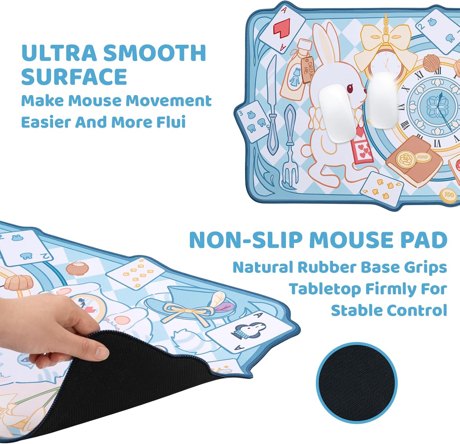 YOCORE Cute Cartoon Mouse Pad, 30''X 15.7'' Large Non-Slip Rubber Base Desk Pad, Gaming Mousepad Laptop Computer Keyboard Mouse Mat with Stitched Edges for Girl - Magical Wonderland