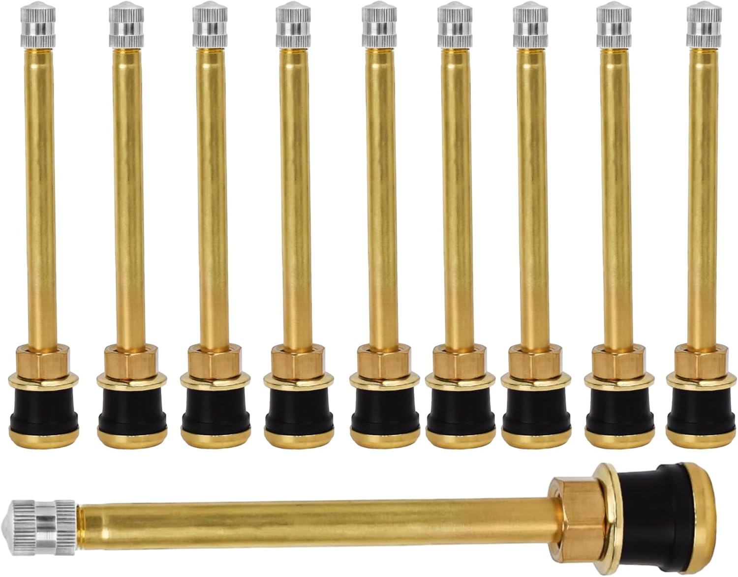 (Lot of 10 Kits) TR573 Truck Tire Valve Stem Wheels 22.5/24.5 for Rim Φ.625".Holes L:4.527" = 115 mm